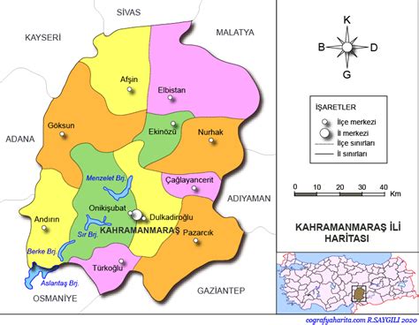 türkiye haritası kahramanmaraş